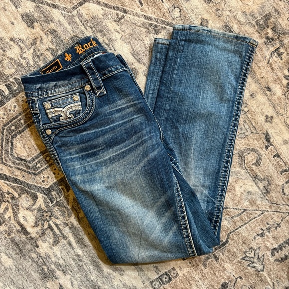 Rock Revival Blue Straight Leg Jeans - Picture 8 of 9